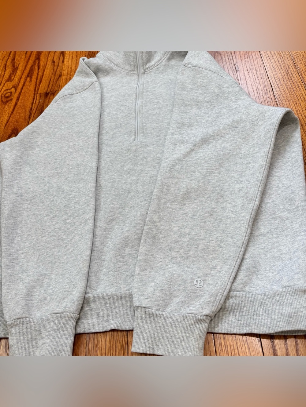 Lululemon steady state half zip mock collar oversize gray crop fleece sweatshirt - Picture 14 of 15
